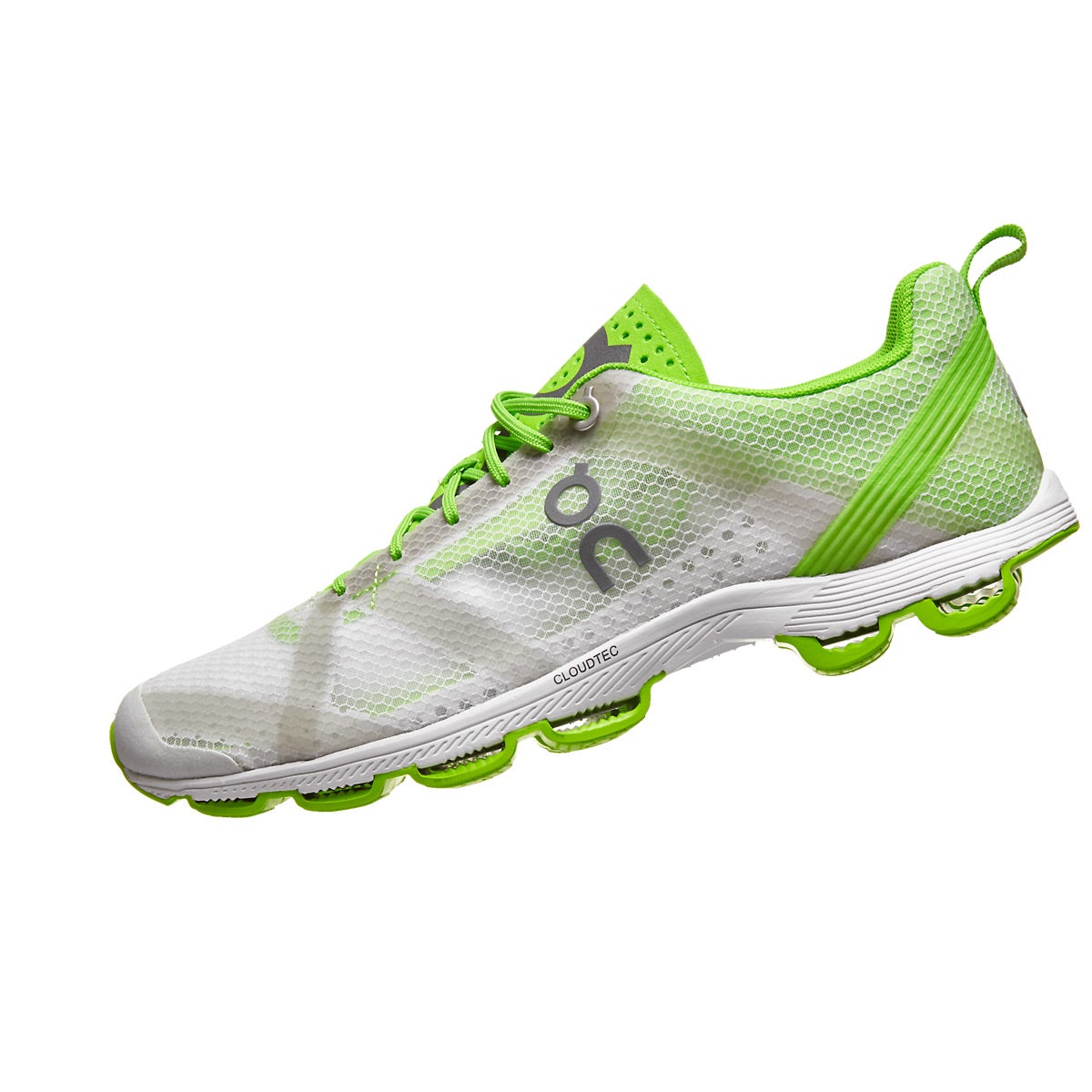 ON Cloudracer Women's Shoes Silver/Lime 360° View Running Warehouse