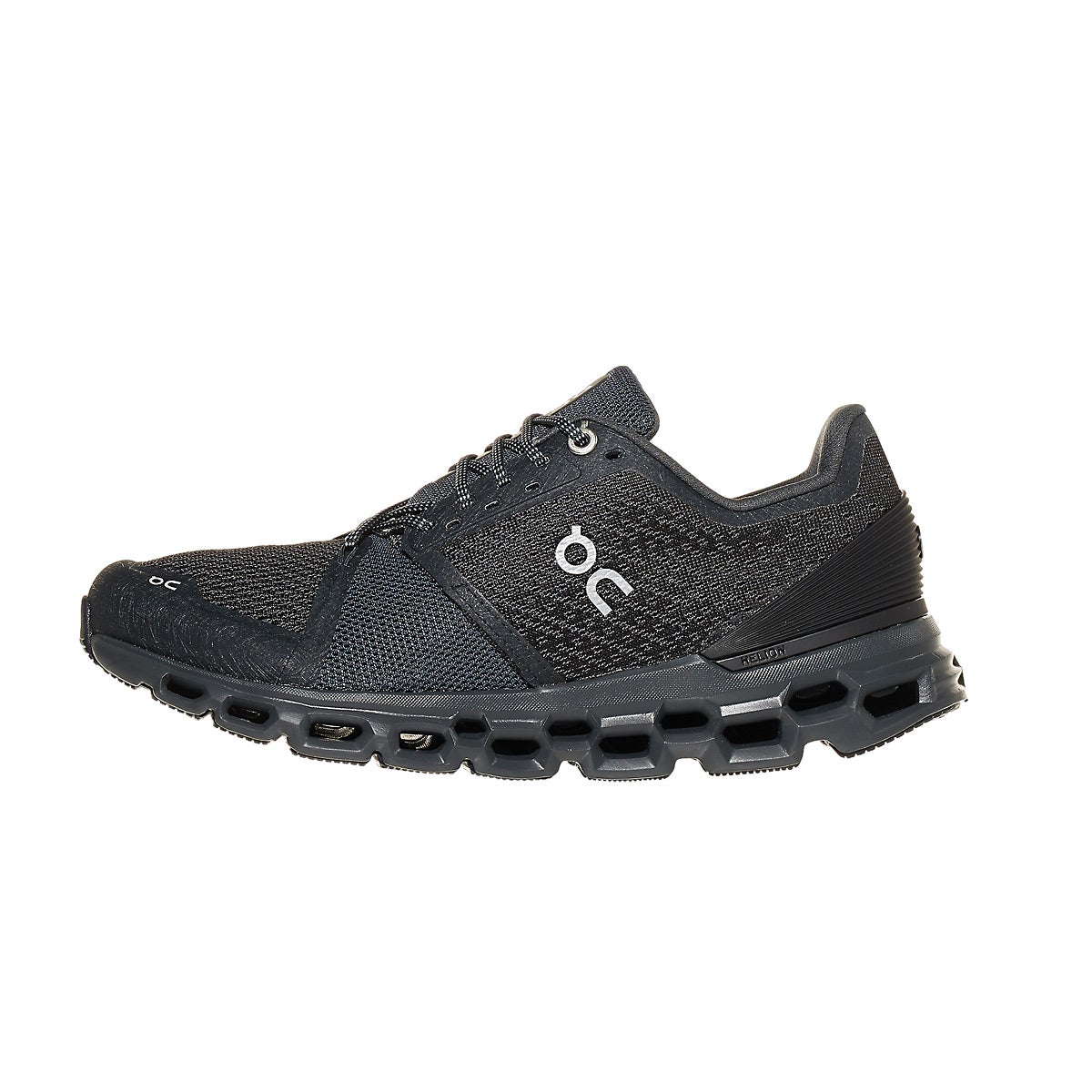 ON Cloudstratus Women's Shoes Black/Shadow 360° View Running Warehouse
