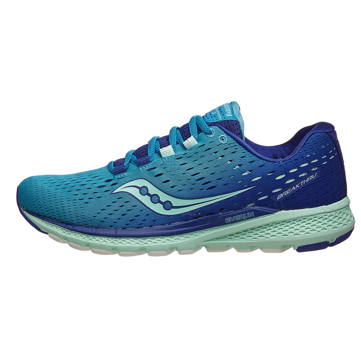 Saucony Breakthru 3 Women's Shoes Blue/Mint 360° View | Running Warehouse