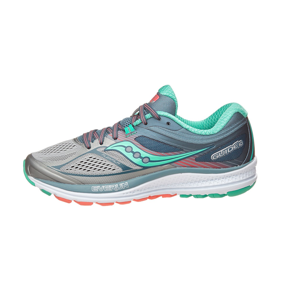 Saucony Guide 10 Women's Shoes Grey/Teal 360° View | Running Warehouse