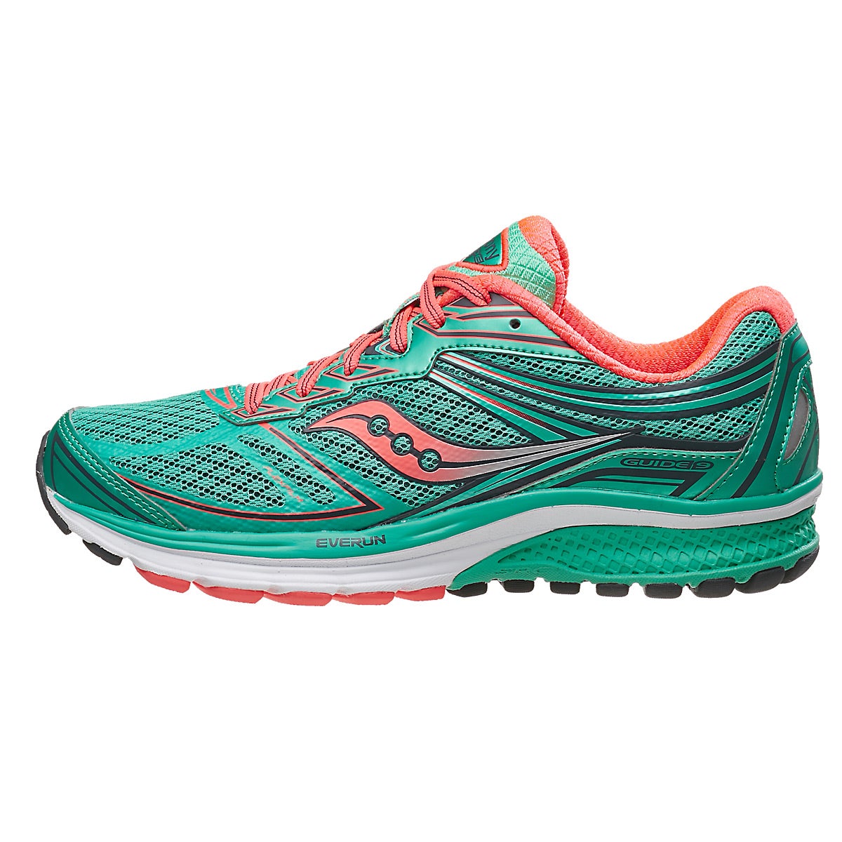 Saucony Guide 9 Women's Shoes Teal/ViZiCoral 360° View | Running Warehouse