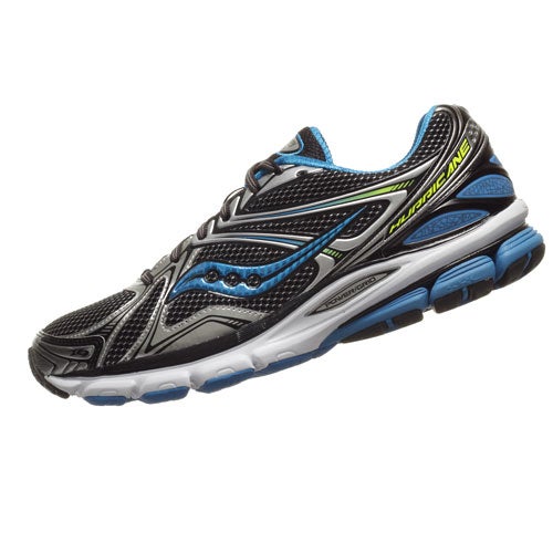 Saucony Hurricane 16 Men's Shoes Black/Blue/Citron 360° View | Running ...