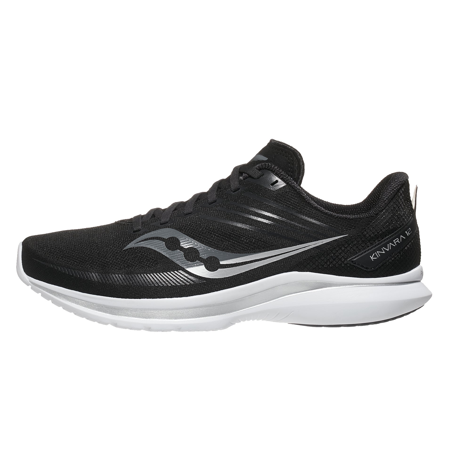 Saucony Kinvara 12 Men's Shoes Black/Silver 360° View | Running Warehouse