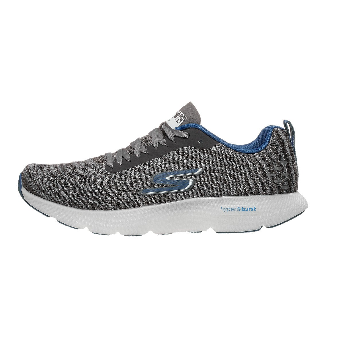 Skechers GOrun 7+ Men's Shoes Charcoal/Blue 360° View | Running Warehouse