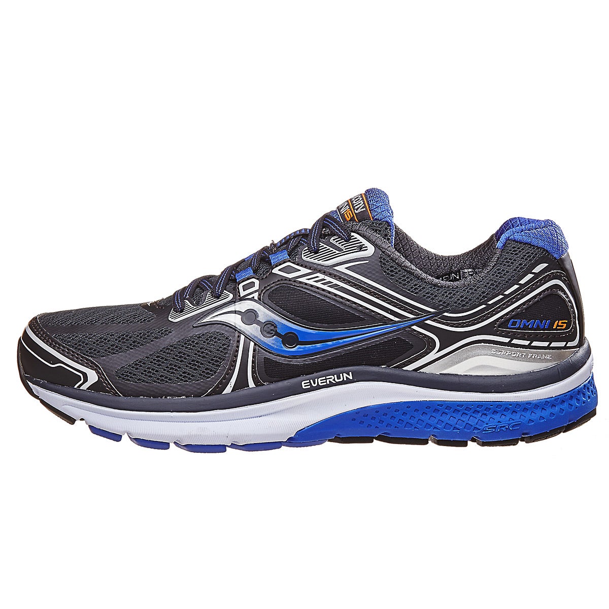 Saucony Omni 15 Men's Shoes Grey/Blue/Silver 360° View | Running Warehouse