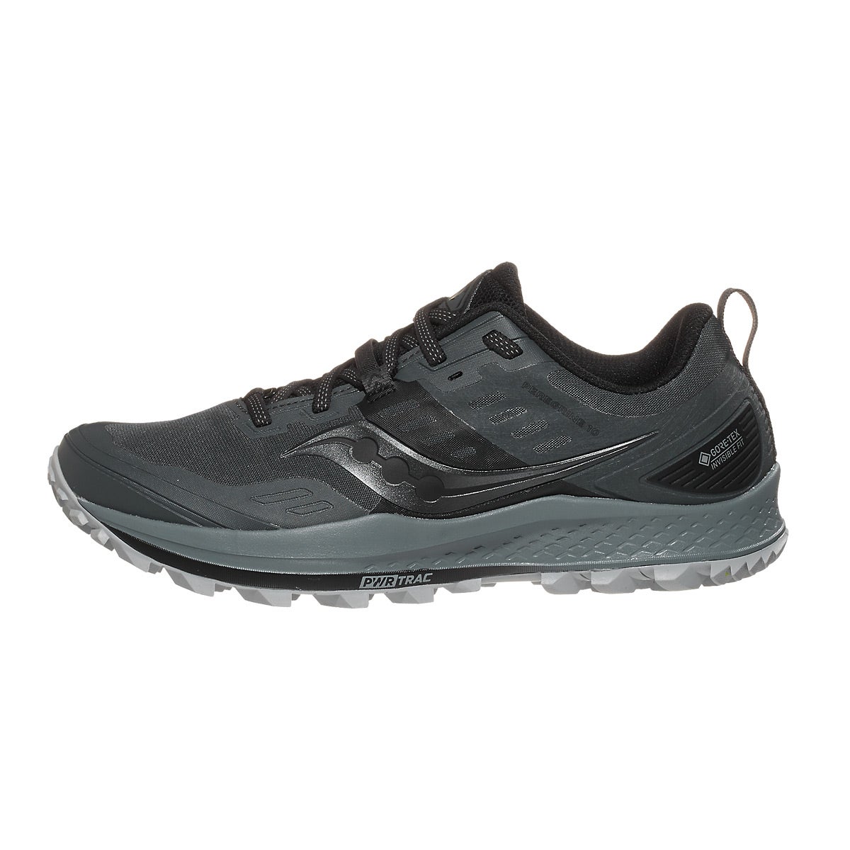 Saucony Peregrine 10 GTX Women's Shoes Grey/Black 360° View | Running ...