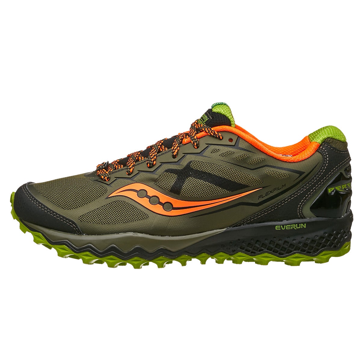 Saucony Peregrine 6 Men's Shoes Olive/Green/Orange 360° View | Running ...