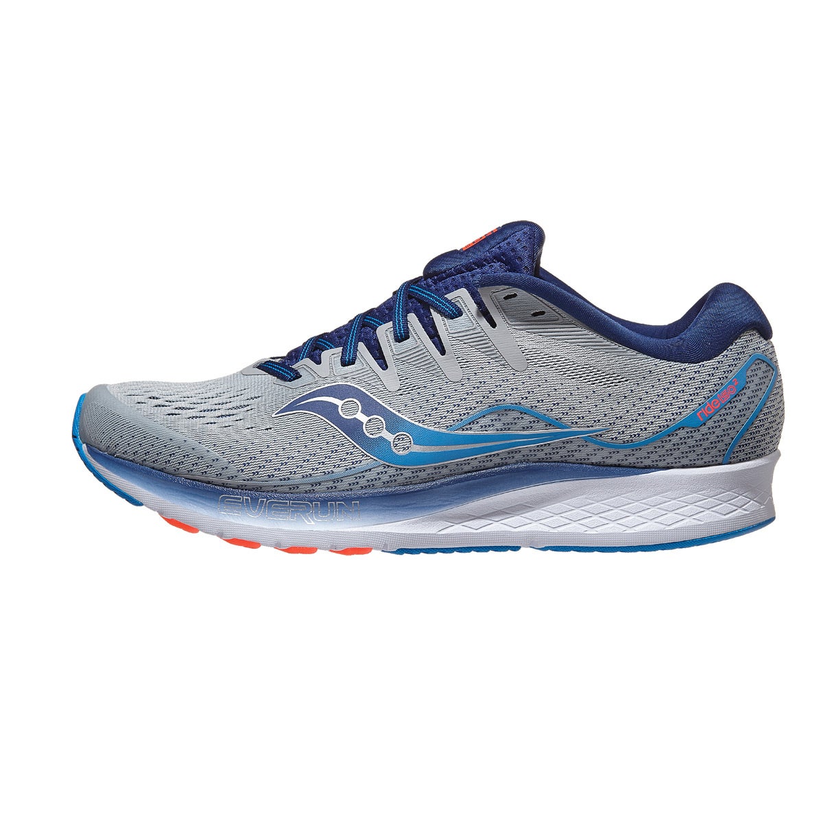 Saucony Ride ISO 2 Men's Shoes Grey/Blue 360° View | Running Warehouse