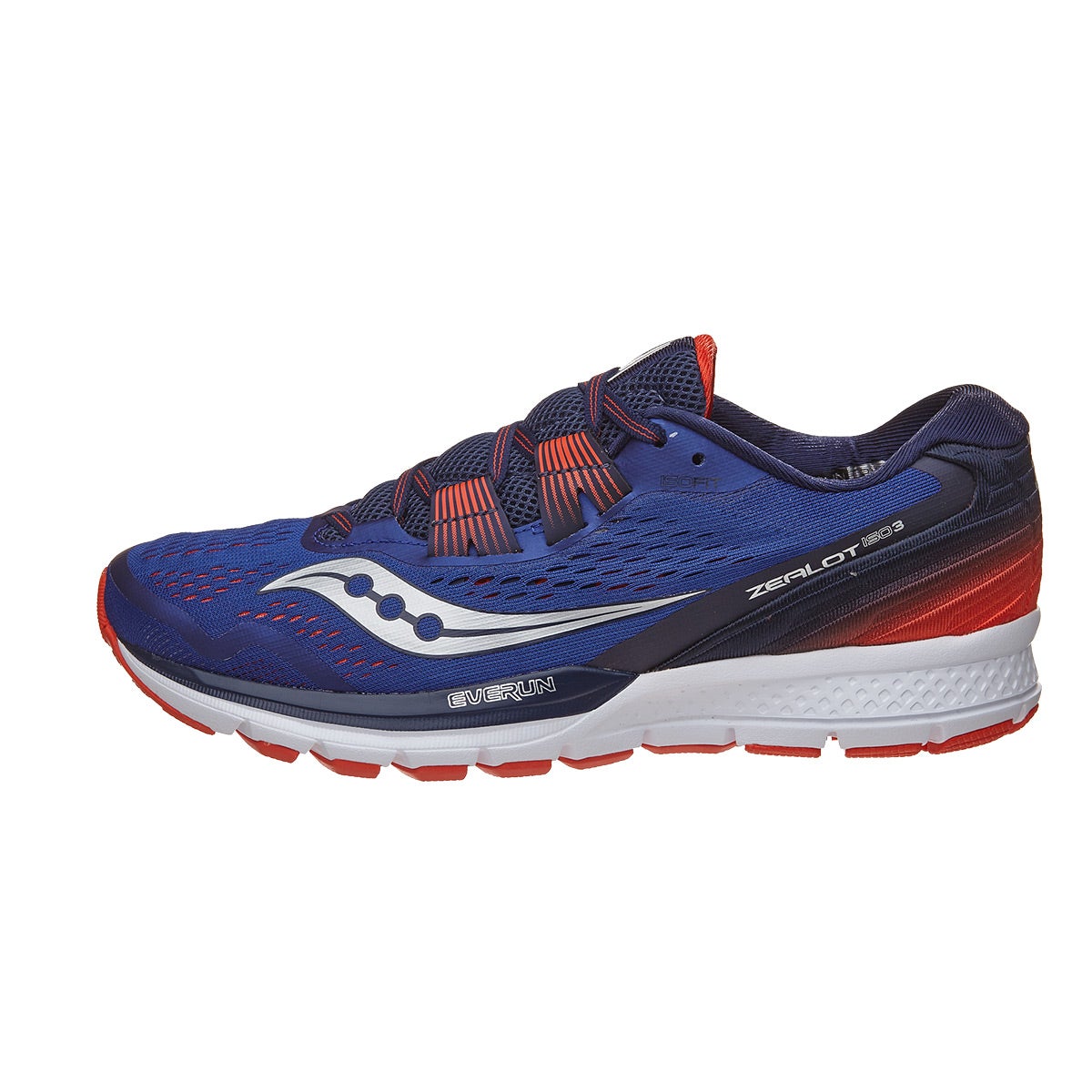 Saucony Zealot ISO 3 Men's Shoes Blue/Orange 360° View | Running Warehouse