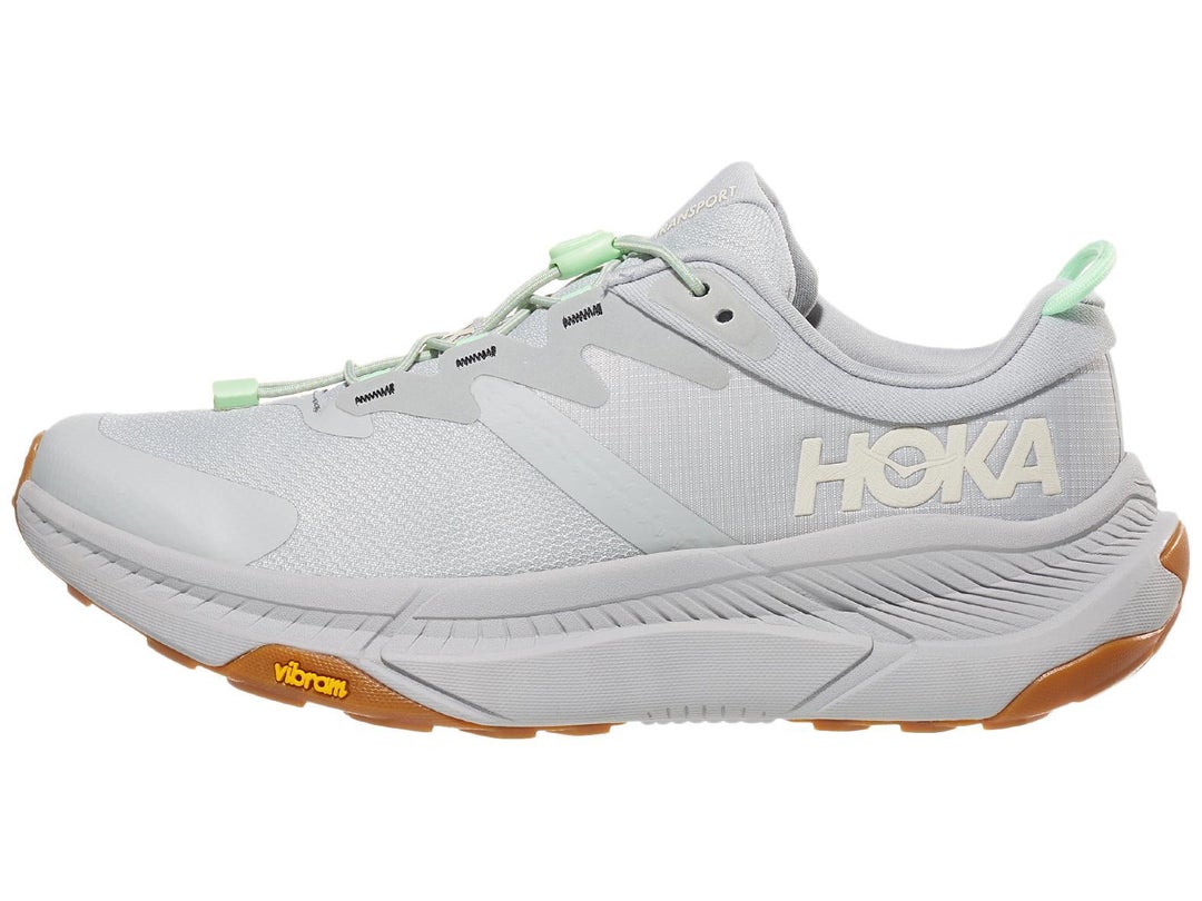 HOKA Transport Women's Shoes Harbor Mist/Lime Glow Running Warehouse