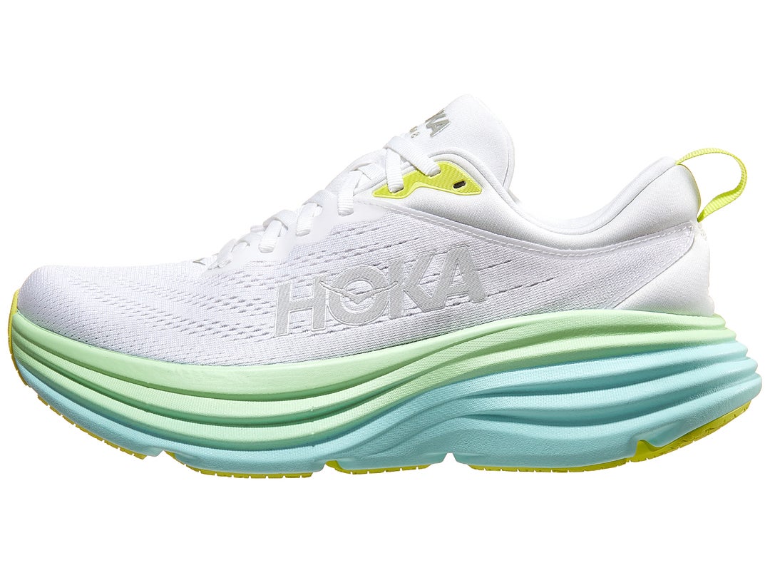 HOKA Bondi 8 Women's Shoes Blanc de Blanc/Sunlit Ocean | Running Warehouse
