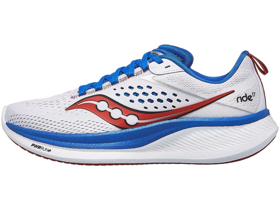 Saucony Ride 17 Men's Shoes White/Cobalt | Running Warehouse