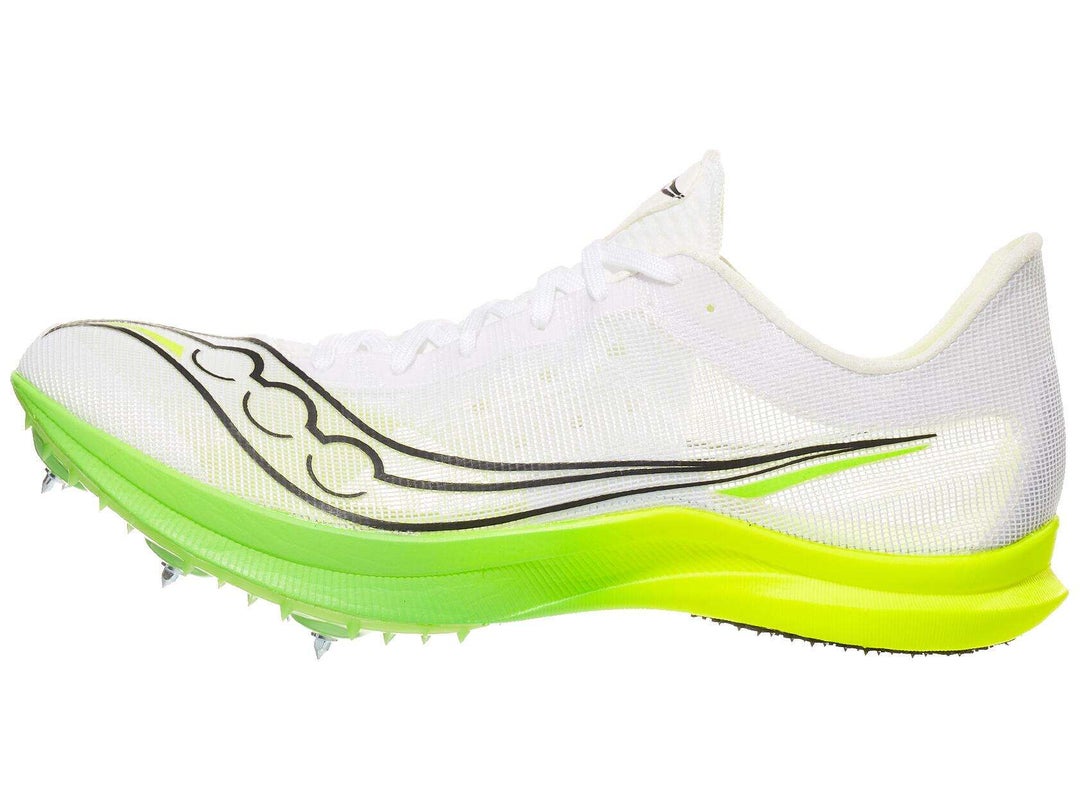 Saucony Endorphin Cheetah Spikes Men's White/Slime | Running Warehouse