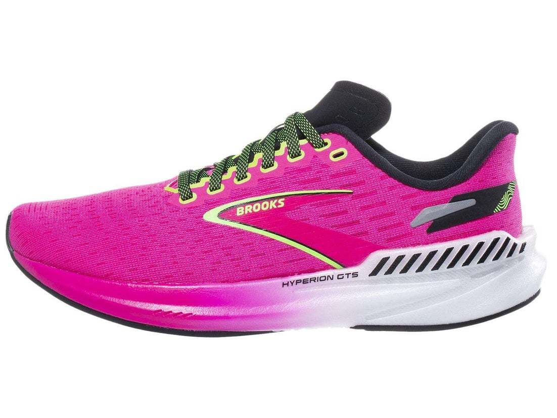 Brooks Hyperion GTS Women's Shoes Pink Glo/Green/Black | Running Warehouse