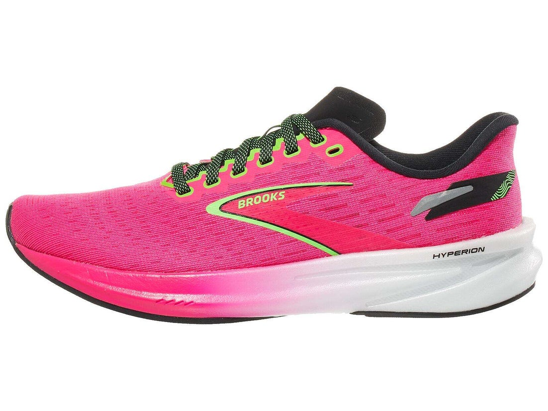 Brooks Hyperion Women's Shoes Pink Glo/Green/Black Running Warehouse