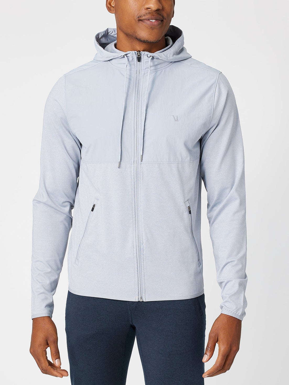 Vuori Men's Sunday Element Jacket Platinum Heather Running Warehouse