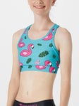 ChicknLegs Blue Flamingos Sports Pocket Bra