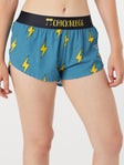 ChicknLegs Women's Blue Bolts 1.5" Split Shorts
