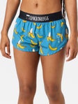 ChicknLegs Women's Blue Bananas 1.5" Split Shorts