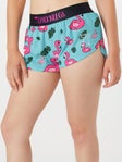 ChicknLegs Women's Blue Flamingos 1.5" Split Shorts