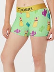 ChicknLegs Women's Green Llamas 3" Compression Shorts