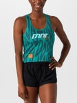 rnnr Women's All Out Crop'd Singlet Drippy Cheetah Teal