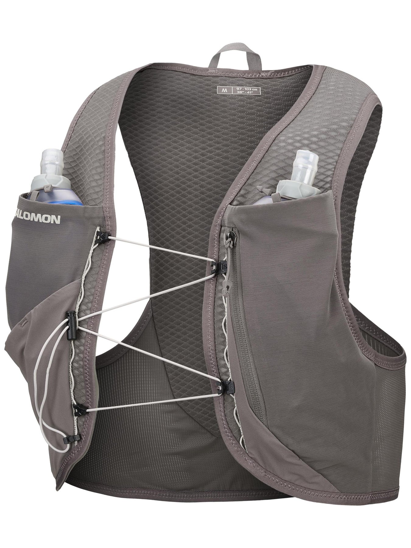 Front view of Salomon GRVL Skin 4 running vest in Iron color