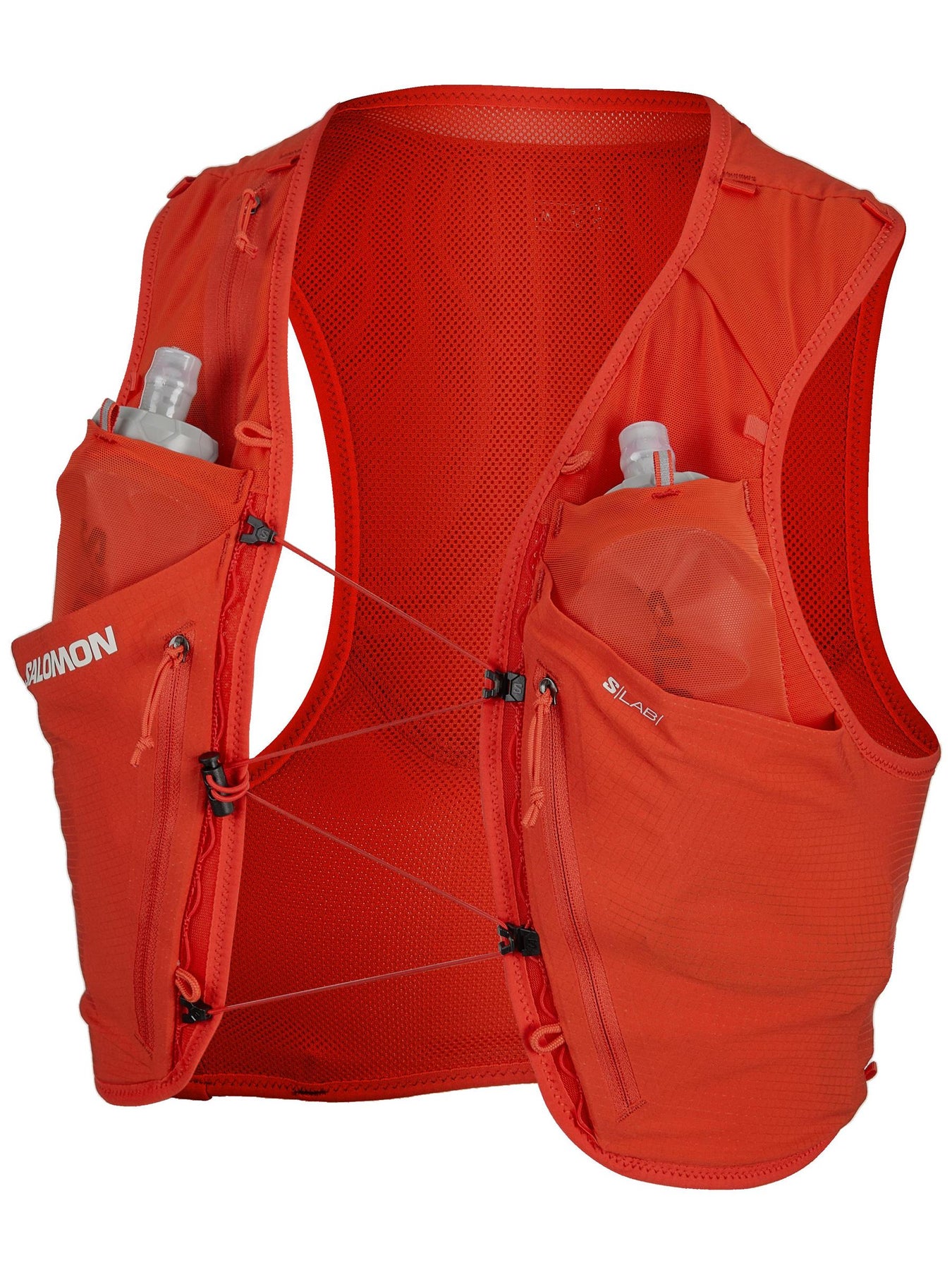 Front view of Salomon S/Lab Sense 6 Set Pack in fiery red color