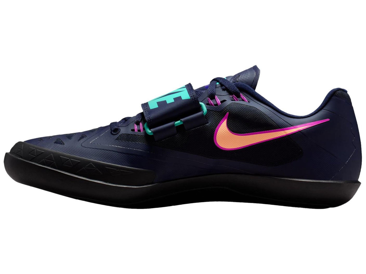 Side view of Nike Zoom SD 4 glide shoe in Obsidian/Orange color