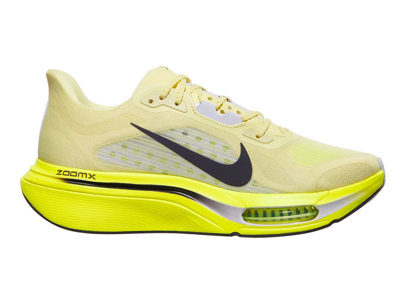 Medial view of Nike Pegasus Plus 2 in a Fennel/Gridiron/Lemon colorway