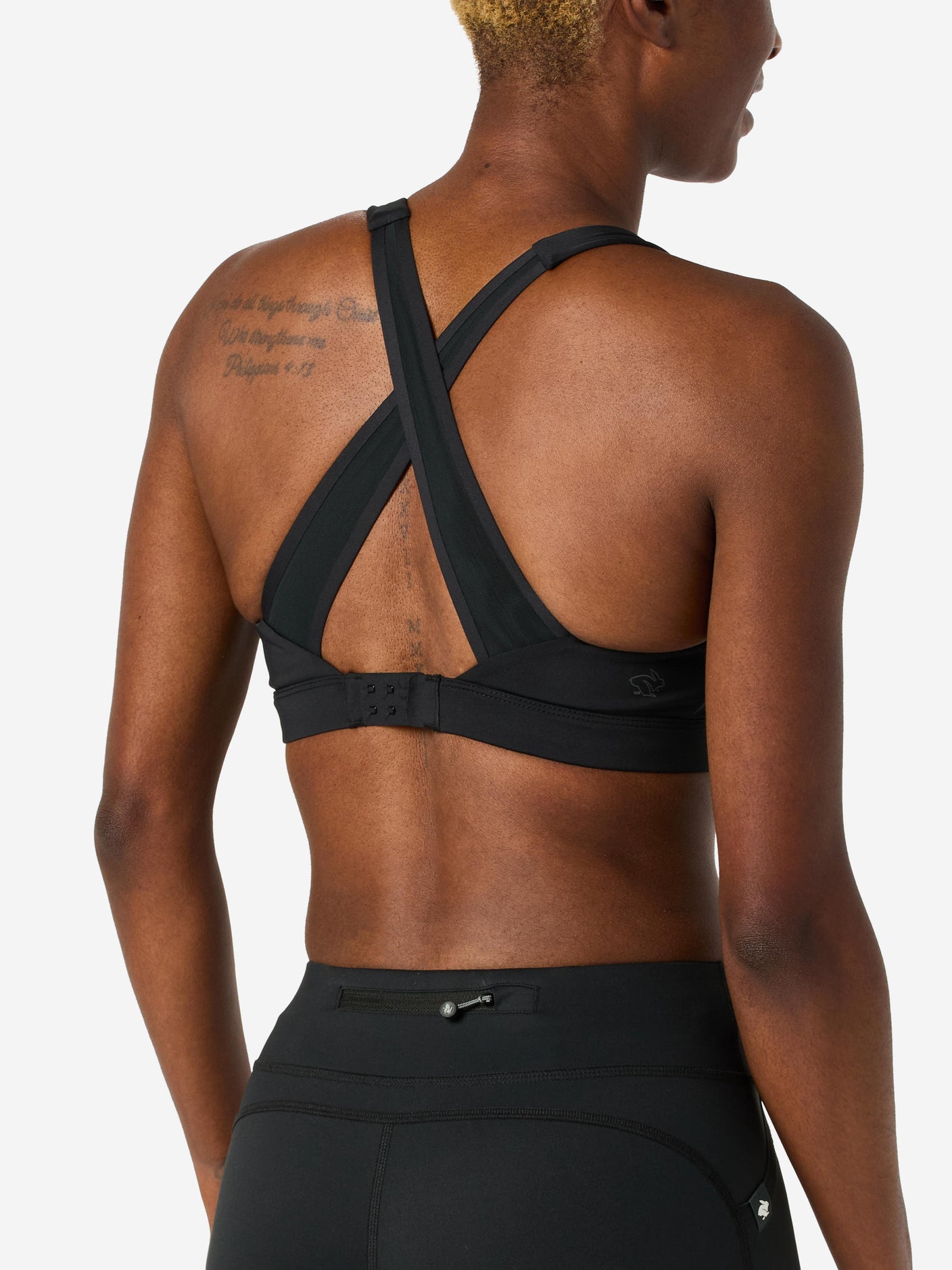 Back view of model wearing an rabbit Zone 3 Bra
