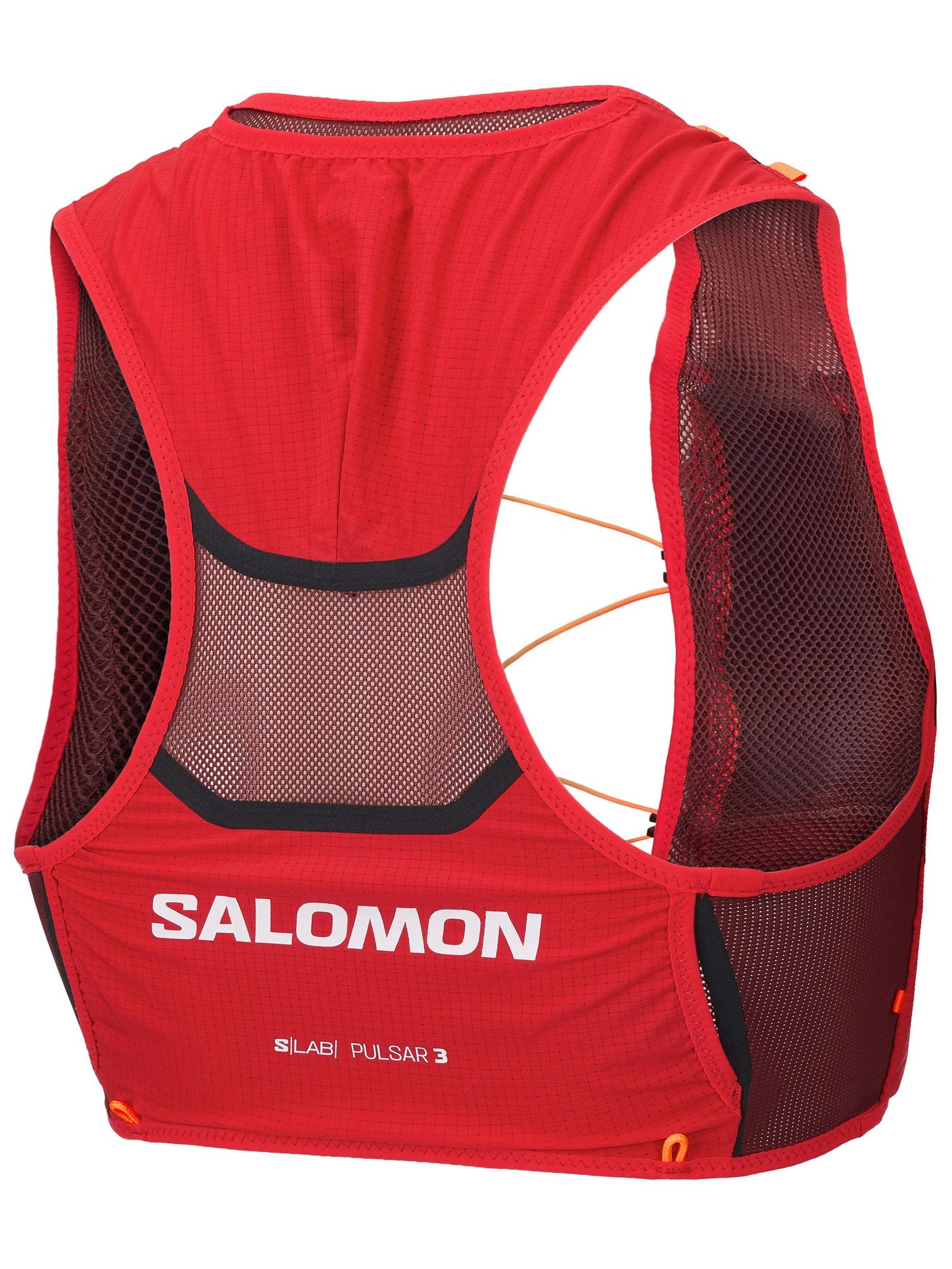 Back view of Salomon S/Lab Pulsar 3 Set Pack in Fiery Red color