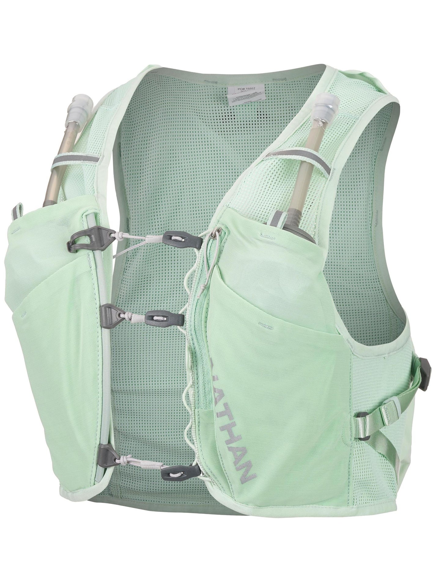 Front view of Nathan Women's Pinnacle vest in green color