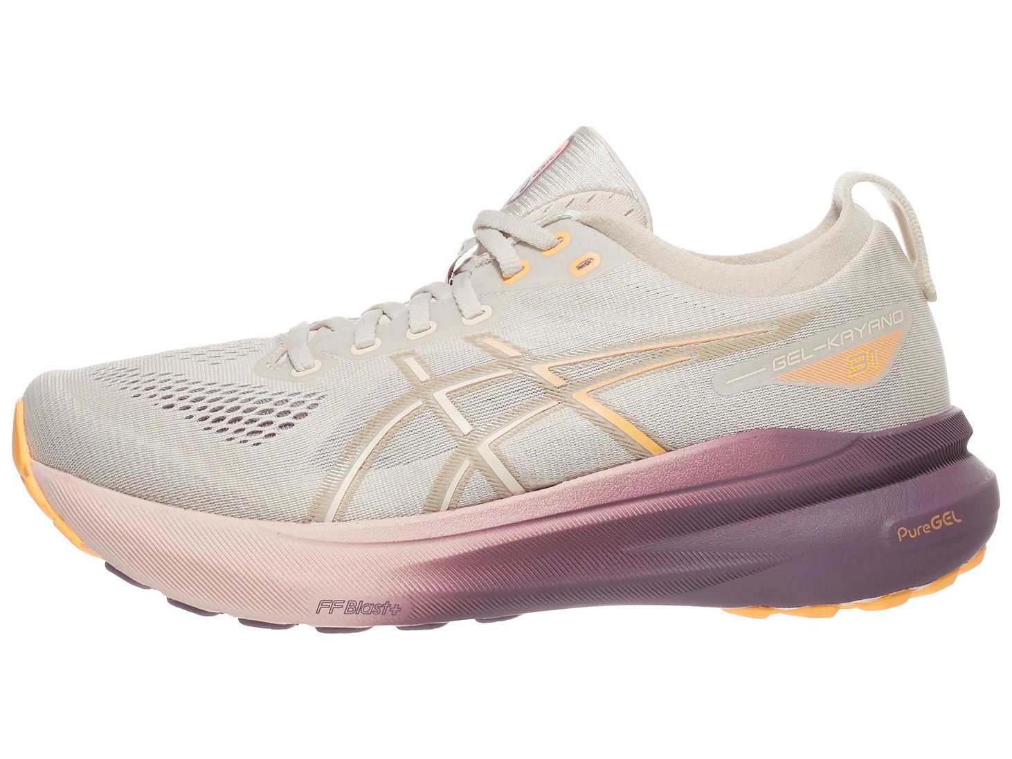 ASICS Gel Kayano 31 in oatmeal, pink color