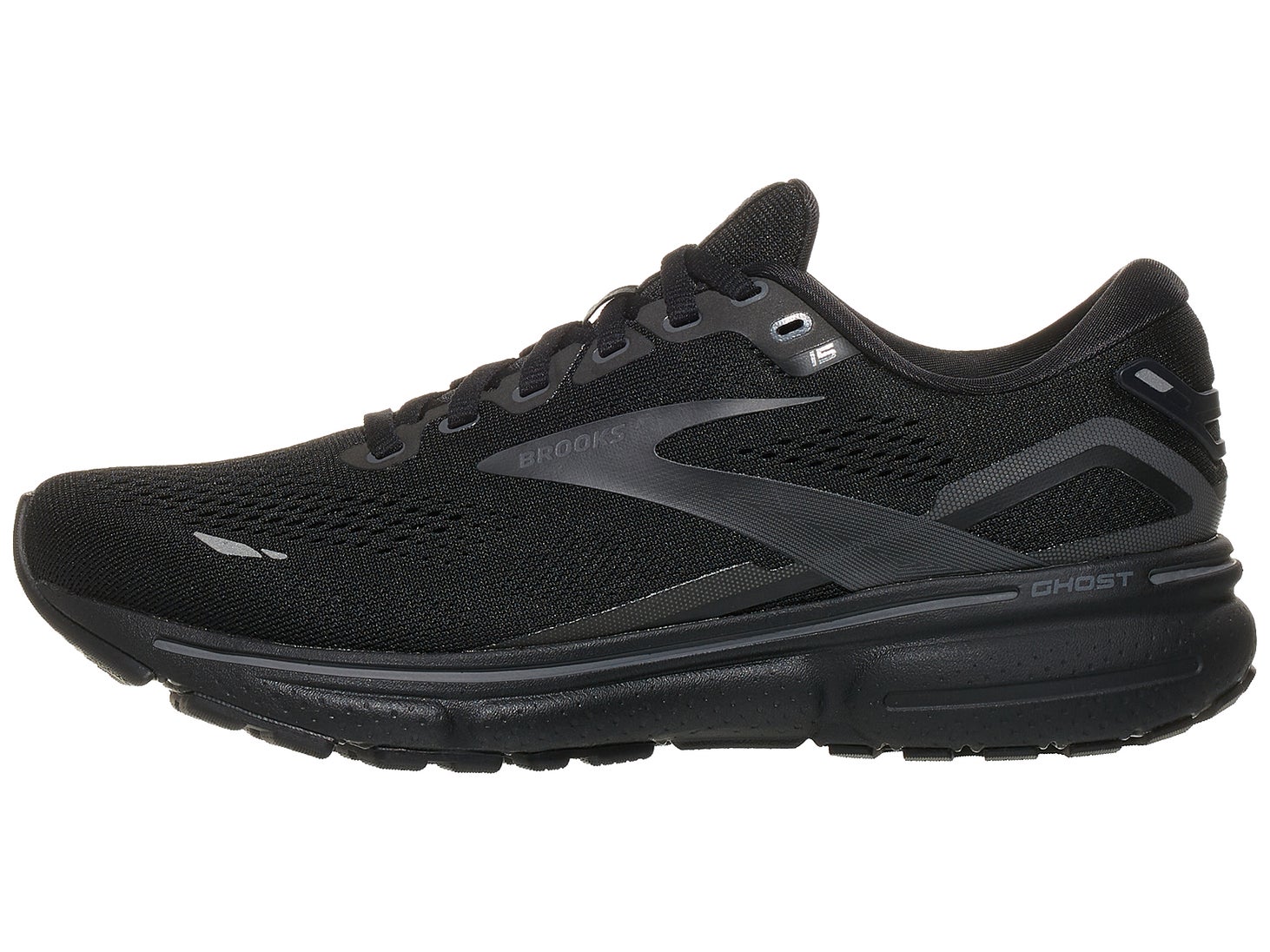 Brooks Ghost 15 Men's Shoes Black/Black/Ebony Running Warehouse