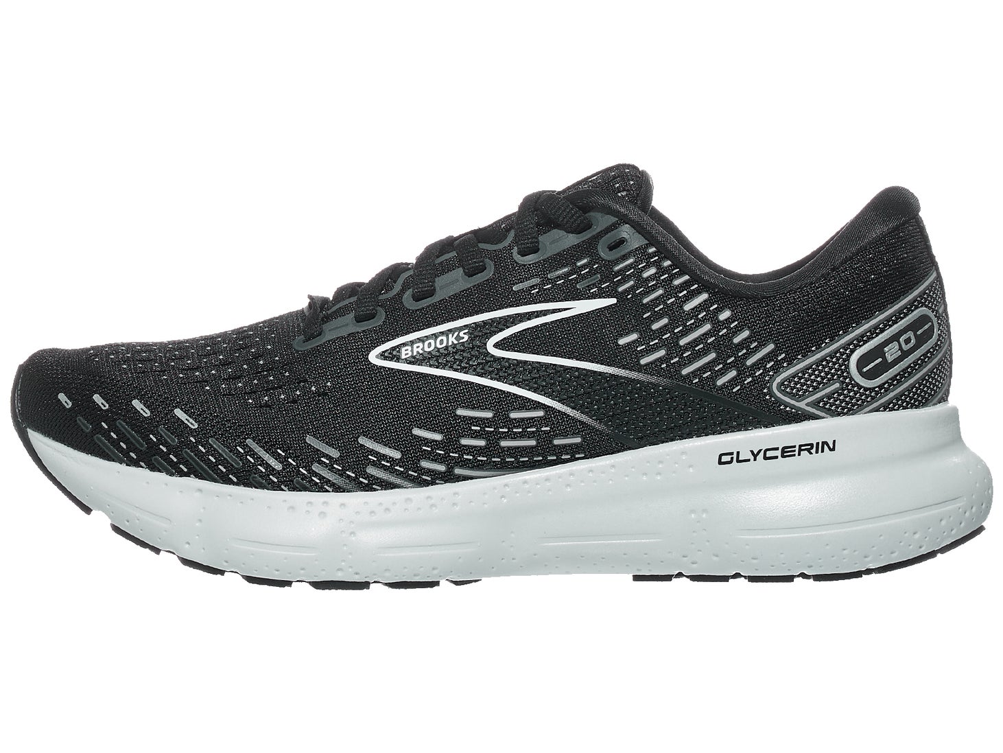 Brooks Glycerin 20 Women's Shoes Black/White/Alloy Running Warehouse