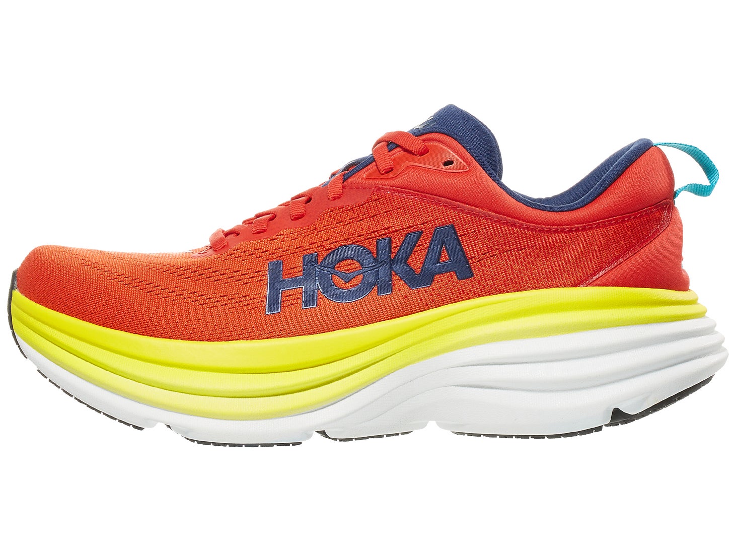 HOKA Bondi 8 Men's Shoes Red Alert/Flame Running Warehouse