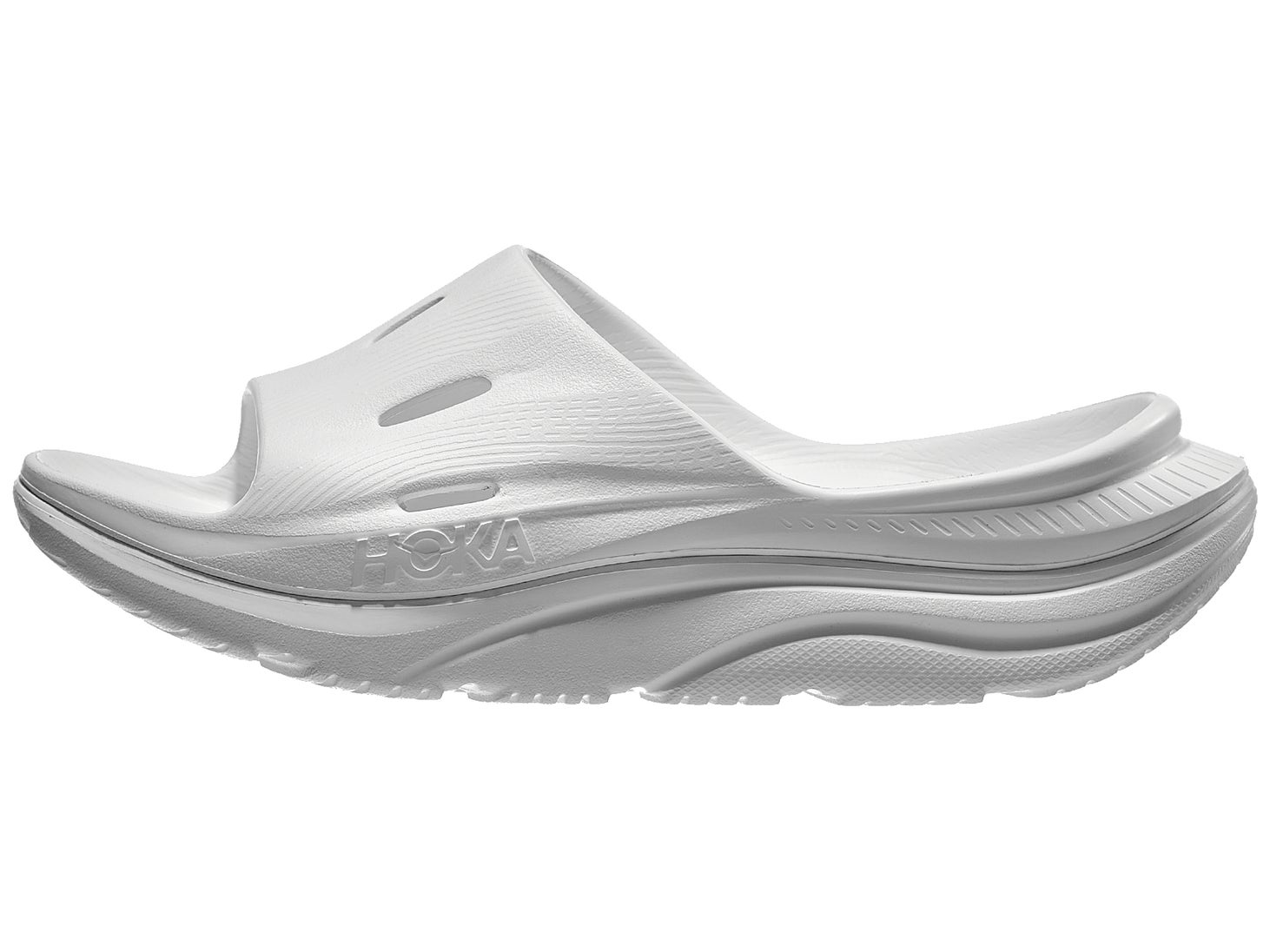 HOKA Ora Recovery Slide 3 Unisex White/White Running Warehouse