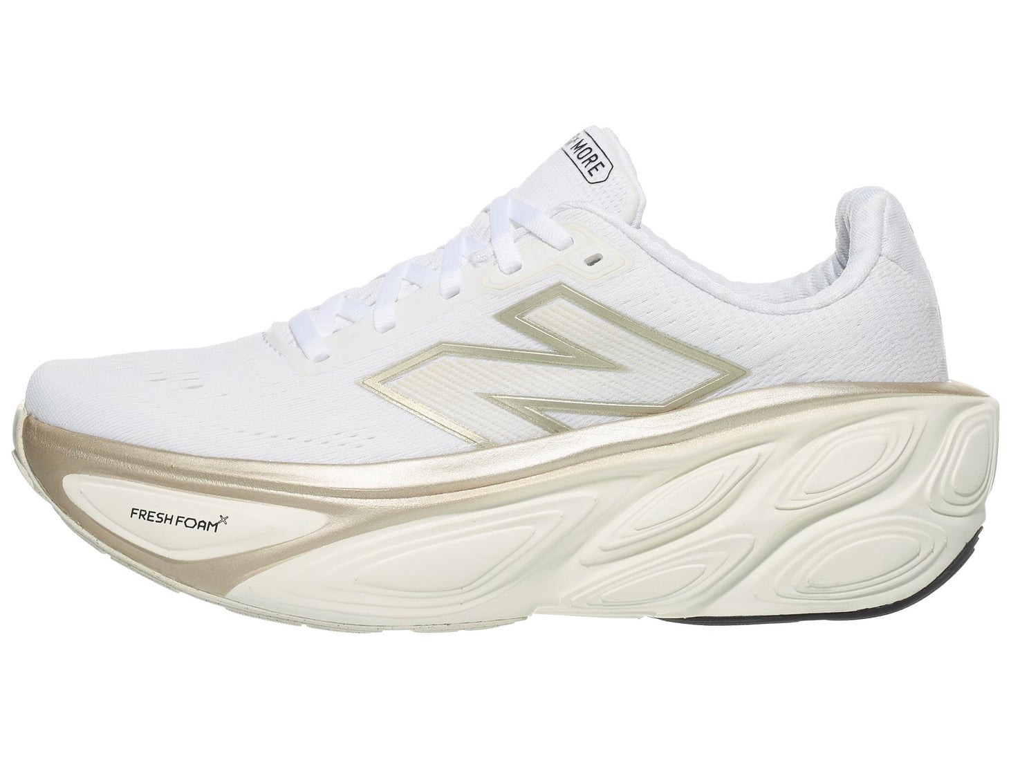 New Balance More v4 in white/sand color