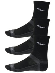Saucony Inferno Cushion Mid-Crew Socks 3-Pack Black
