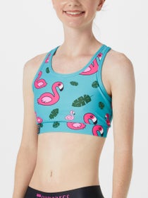 ChicknLegs Blue Flamingos Sports Pocket Bra