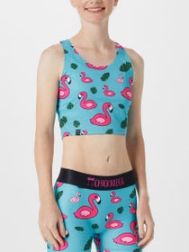 ChicknLegs Women's Blue Flamingos Crop Top