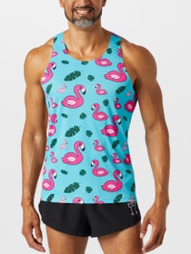 ChicknLegs Men's Blue Flamingos Performance Singlet