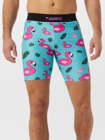 ChicknLegs Men's Blue Flamingo 8" Half Tight