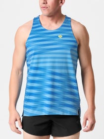 rabbit Men's Race Pace Azure Blue Stripe Tank