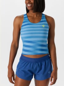 rabbit Women's Crusher Pocket Crop Azure Blue Stripe