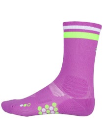 SHYU Racing Half Crew Socks Purple/Neon/White