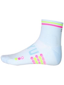 SHYU Racing Quarter Crew Socks Sky/Pink/Neon