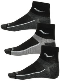 Saucony Inferno Ultralight Quarter Socks 3-Pack Black