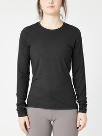Vuori Women's Lux Crew Long Sleeve Black Heather